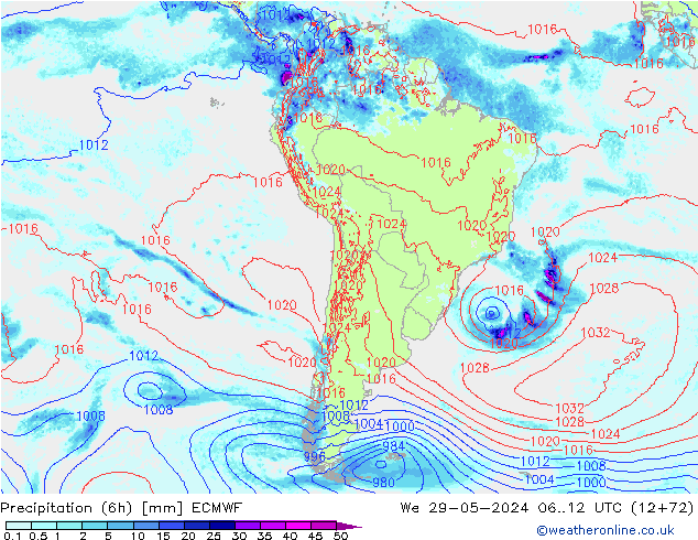 Z500/Rain (+SLP)/Z850 ECMWF St 29.05.2024 12 UTC