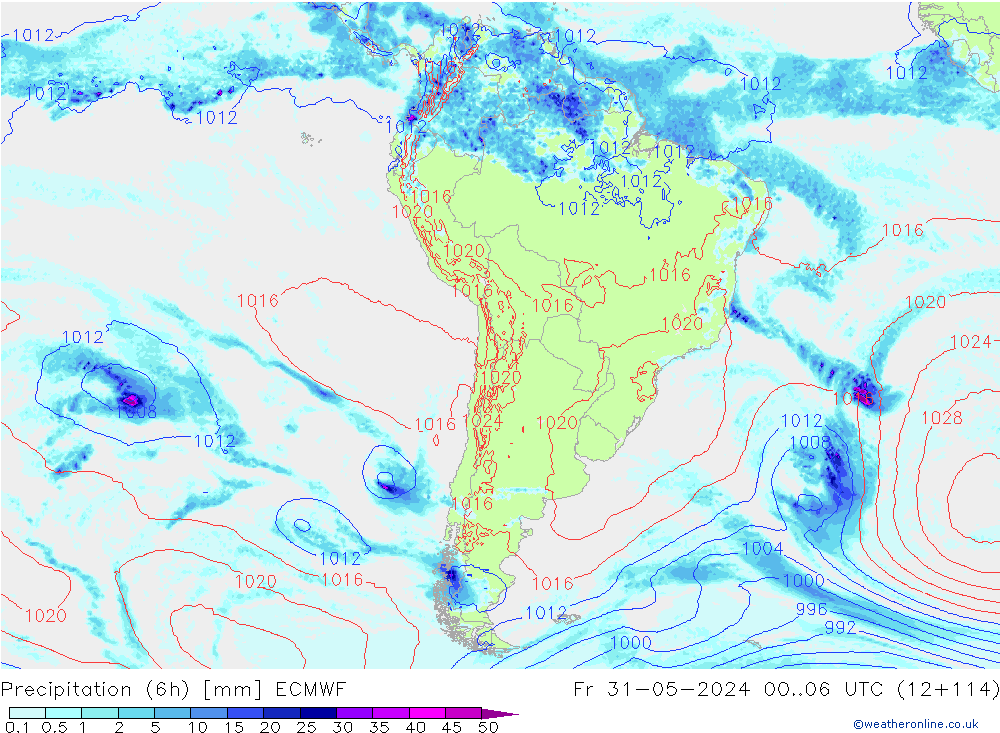 Z500/Rain (+SLP)/Z850 ECMWF Fr 31.05.2024 06 UTC