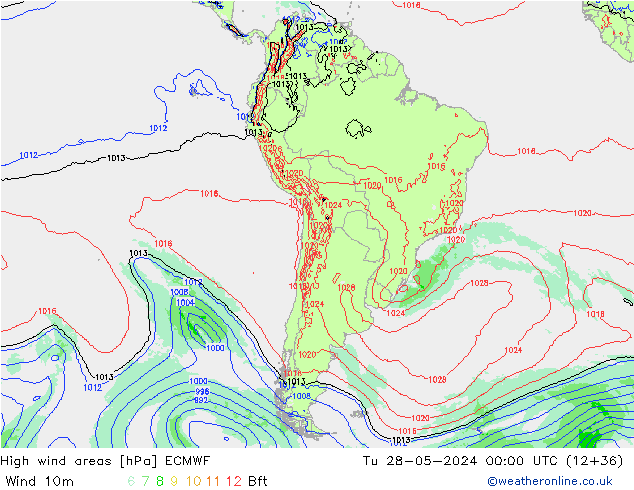 High wind areas ECMWF mar 28.05.2024 00 UTC