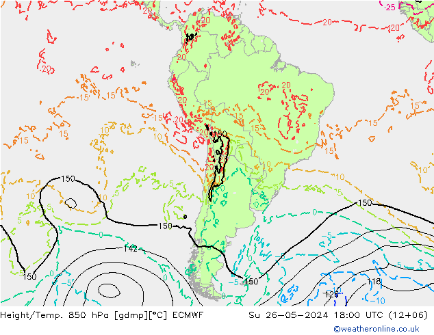 Z500/Rain (+SLP)/Z850 ECMWF Su 26.05.2024 18 UTC