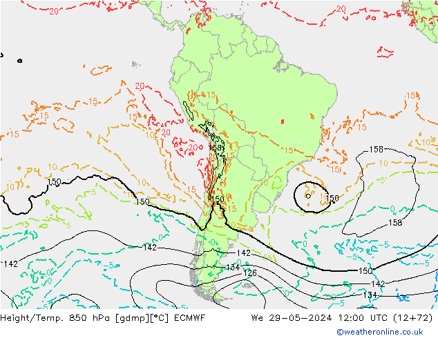 Z500/Rain (+SLP)/Z850 ECMWF St 29.05.2024 12 UTC