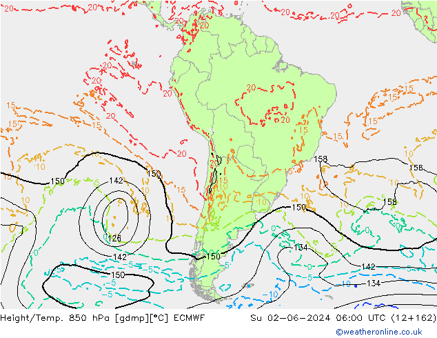 Z500/Regen(+SLP)/Z850 ECMWF zo 02.06.2024 06 UTC