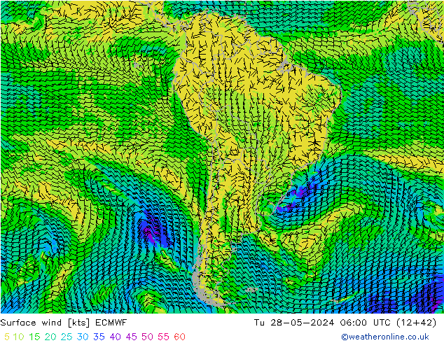 Vent 10 m ECMWF mar 28.05.2024 06 UTC