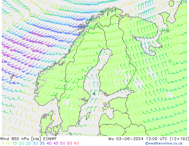 Wind 850 hPa ECMWF Mo 03.06.2024 12 UTC