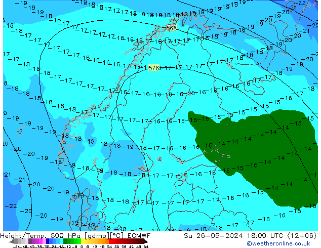 Z500/Rain (+SLP)/Z850 ECMWF So 26.05.2024 18 UTC