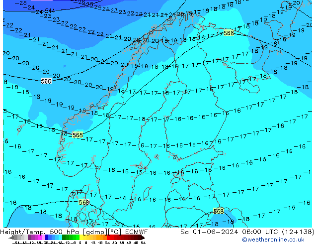 Z500/Rain (+SLP)/Z850 ECMWF Sa 01.06.2024 06 UTC