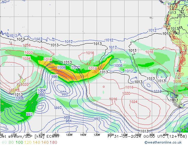 Corriente en chorro ECMWF vie 31.05.2024 00 UTC