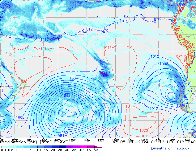 Précipitation (6h) ECMWF mer 05.06.2024 12 UTC