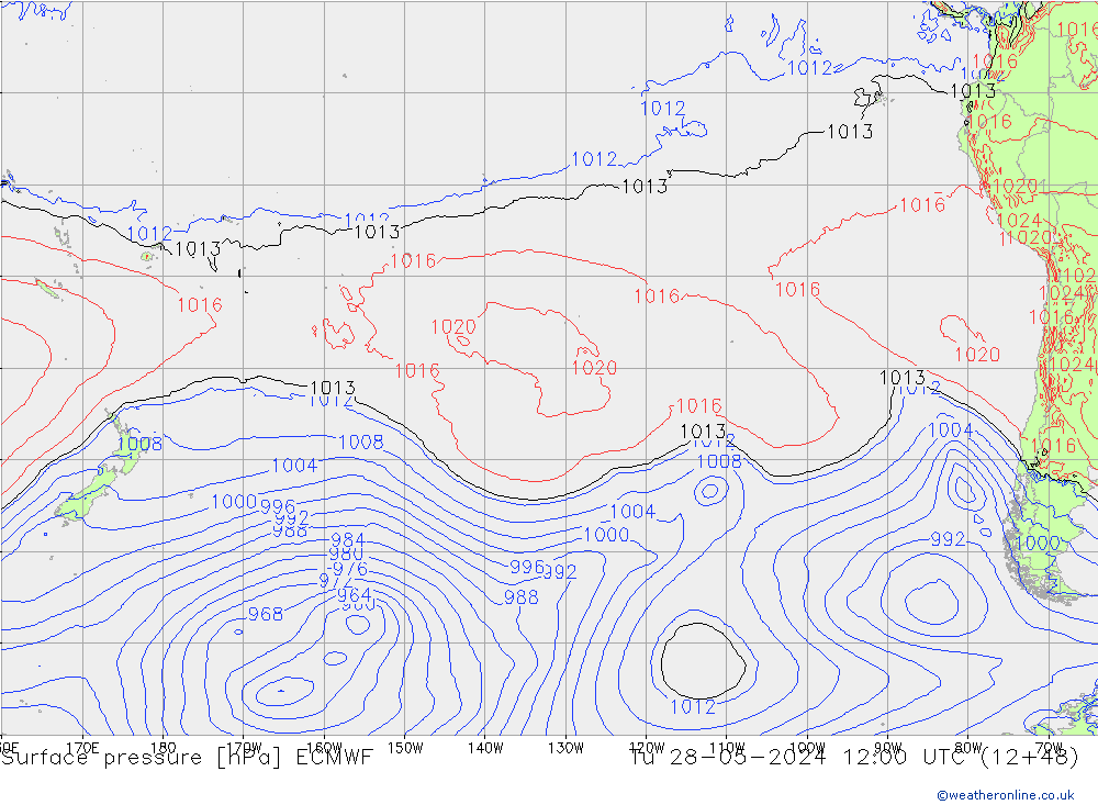 Pressione al suolo ECMWF mar 28.05.2024 12 UTC