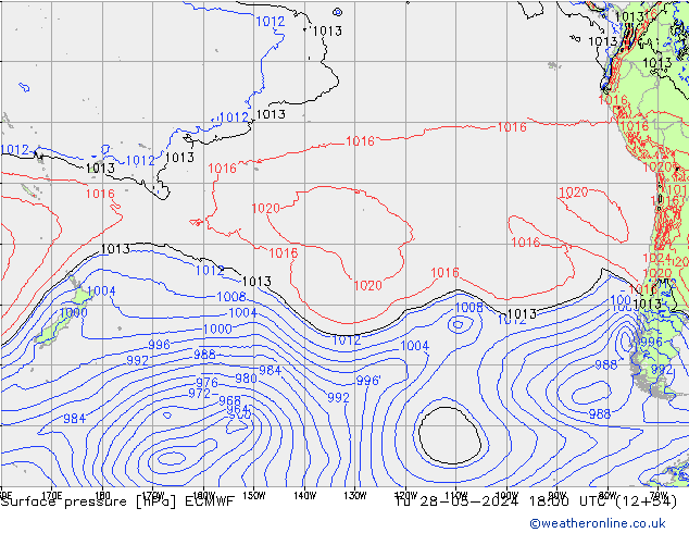 Yer basıncı ECMWF Sa 28.05.2024 18 UTC