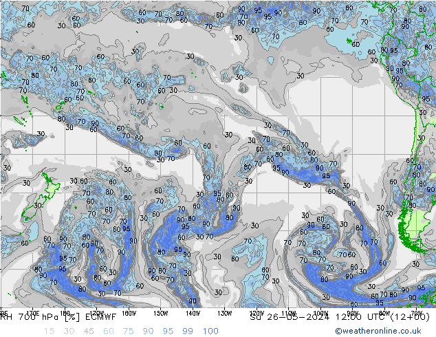 RH 700 hPa ECMWF So 26.05.2024 12 UTC