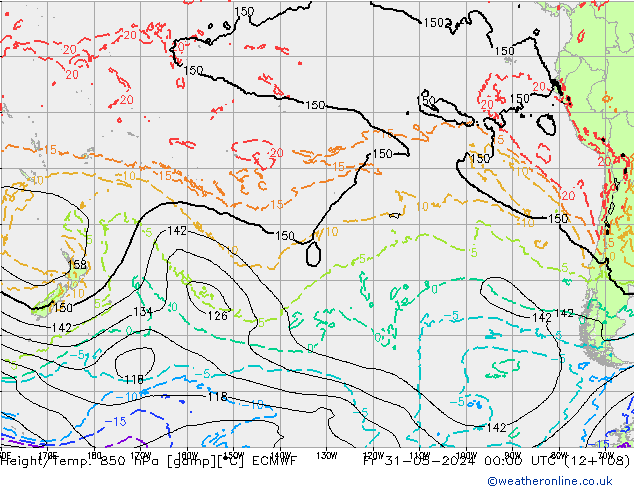 Z500/Rain (+SLP)/Z850 ECMWF Fr 31.05.2024 00 UTC