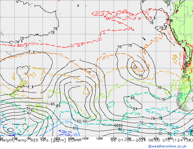 Height/Temp. 925 гПа ECMWF сб 01.06.2024 06 UTC