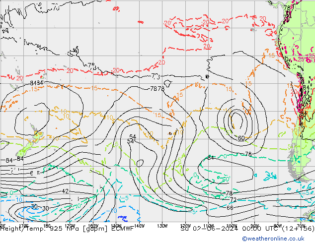 Height/Temp. 925 hPa ECMWF Su 02.06.2024 00 UTC