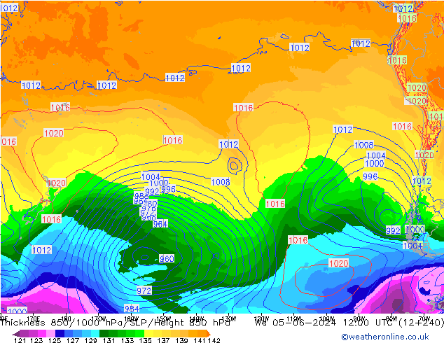 Thck 850-1000 hPa ECMWF We 05.06.2024 12 UTC