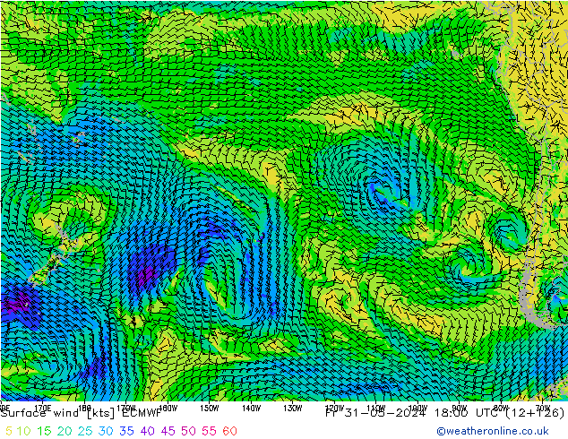 Surface wind ECMWF Fr 31.05.2024 18 UTC