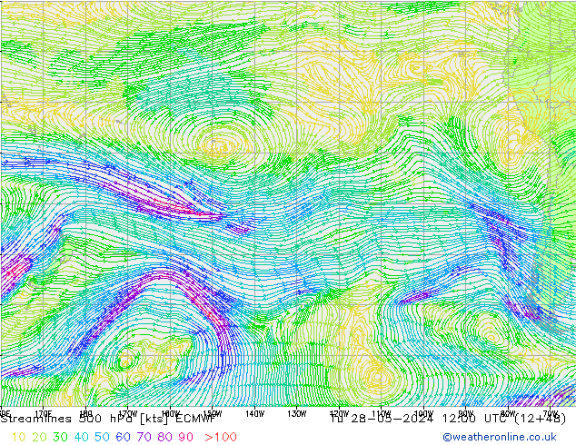 Rüzgar 500 hPa ECMWF Sa 28.05.2024 12 UTC