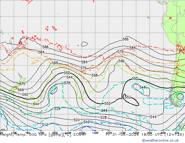 Z500/Rain (+SLP)/Z850 ECMWF Pá 31.05.2024 18 UTC