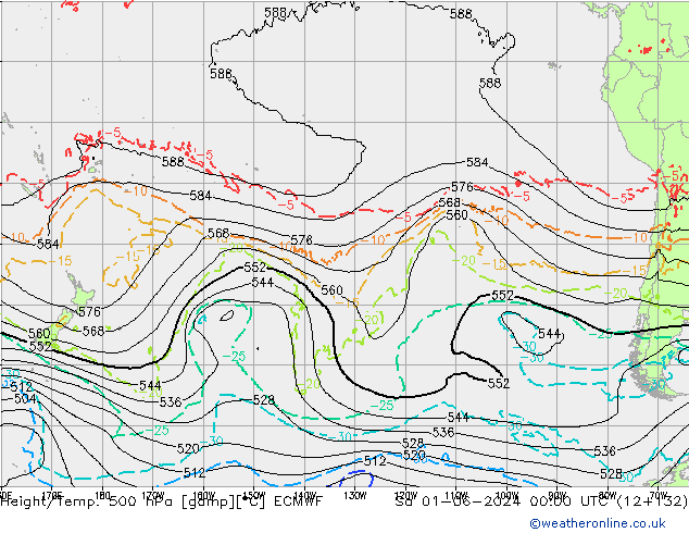 Z500/Rain (+SLP)/Z850 ECMWF sam 01.06.2024 00 UTC