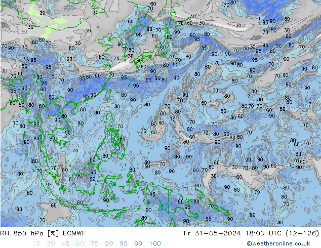 RH 850 hPa ECMWF pt. 31.05.2024 18 UTC