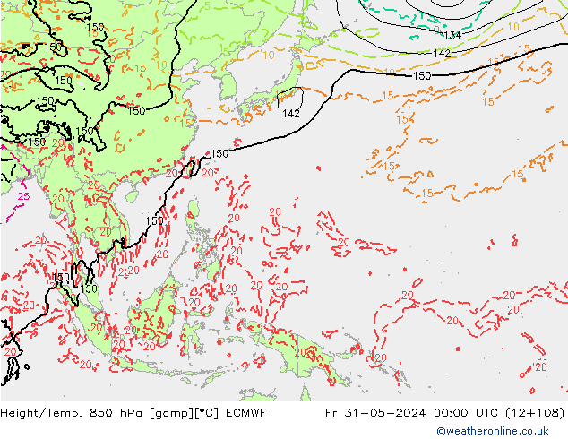 Z500/Rain (+SLP)/Z850 ECMWF Sex 31.05.2024 00 UTC