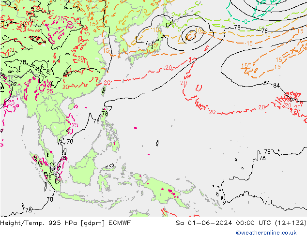 Height/Temp. 925 hPa ECMWF  01.06.2024 00 UTC