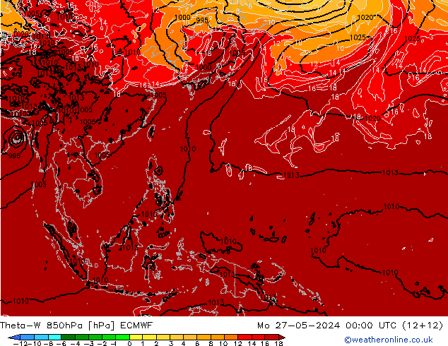 Theta-W 850hPa ECMWF ma 27.05.2024 00 UTC