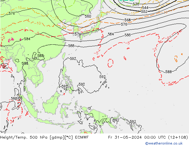 Z500/Rain (+SLP)/Z850 ECMWF Sex 31.05.2024 00 UTC