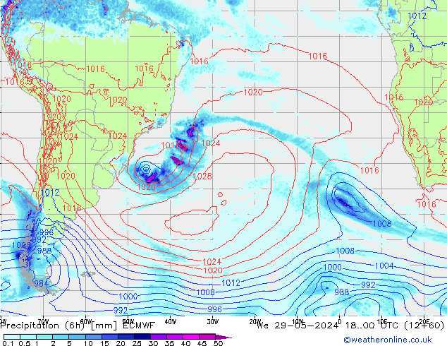 Z500/Regen(+SLP)/Z850 ECMWF wo 29.05.2024 00 UTC