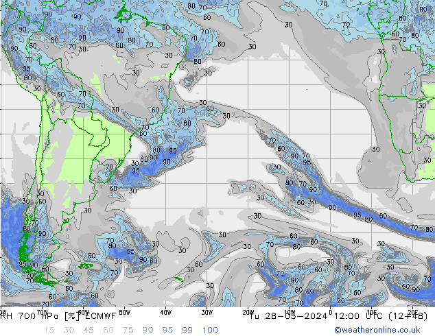 700 hPa Nispi Nem ECMWF Sa 28.05.2024 12 UTC