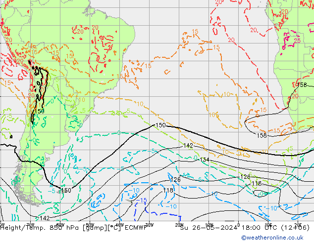 Z500/Rain (+SLP)/Z850 ECMWF  26.05.2024 18 UTC