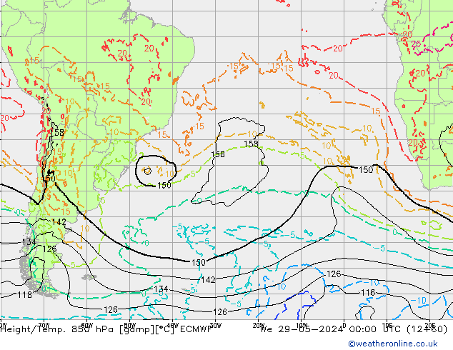 Z500/Regen(+SLP)/Z850 ECMWF wo 29.05.2024 00 UTC