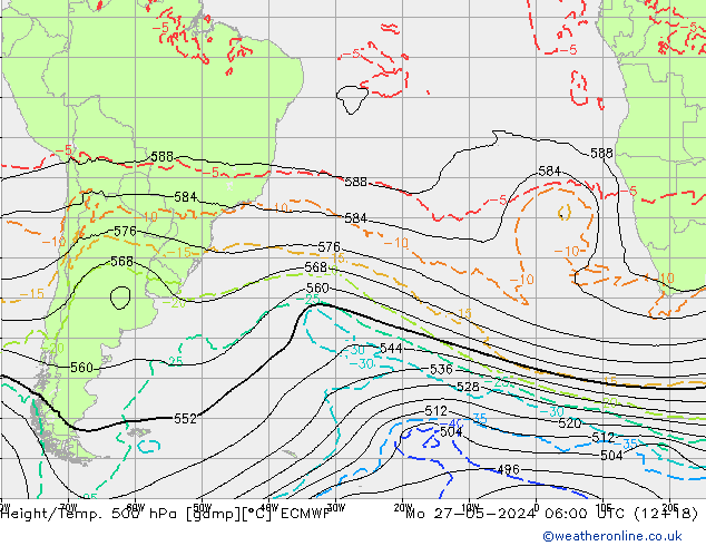 Z500/Rain (+SLP)/Z850 ECMWF Seg 27.05.2024 06 UTC