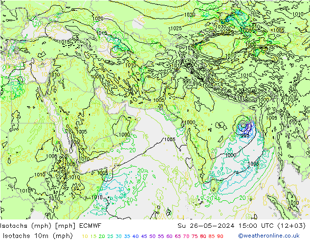 Isotaca (mph) ECMWF dom 26.05.2024 15 UTC