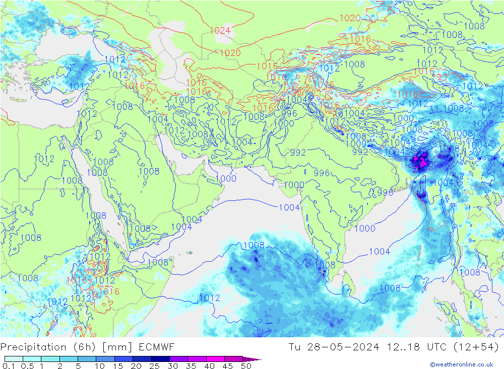 Z500/Rain (+SLP)/Z850 ECMWF mar 28.05.2024 18 UTC