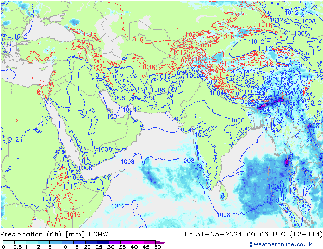 Z500/Rain (+SLP)/Z850 ECMWF Fr 31.05.2024 06 UTC