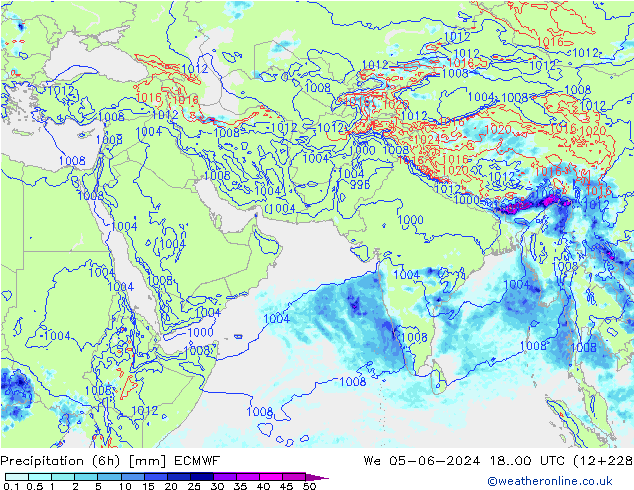 Z500/Rain (+SLP)/Z850 ECMWF We 05.06.2024 00 UTC