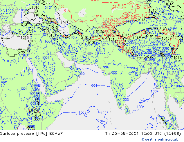 Yer basıncı ECMWF Per 30.05.2024 12 UTC