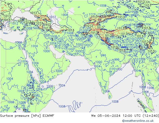 Pressione al suolo ECMWF mer 05.06.2024 12 UTC