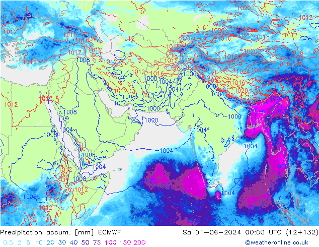 Totale neerslag ECMWF za 01.06.2024 00 UTC