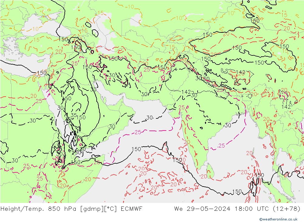 Z500/Rain (+SLP)/Z850 ECMWF Mi 29.05.2024 18 UTC