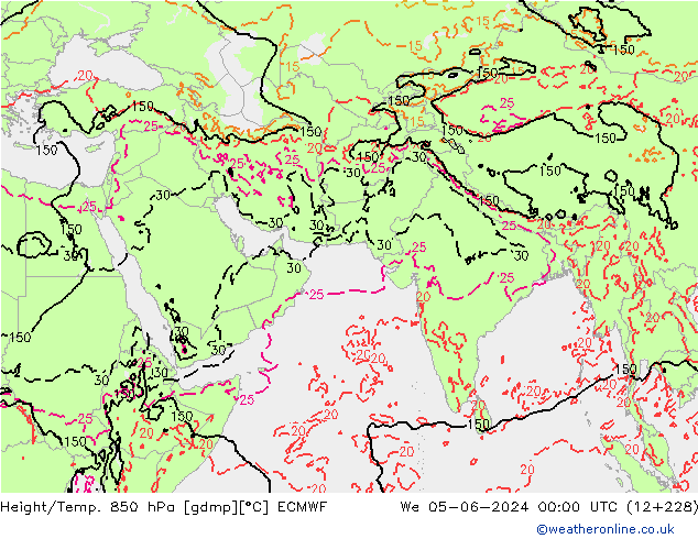 Z500/Rain (+SLP)/Z850 ECMWF We 05.06.2024 00 UTC