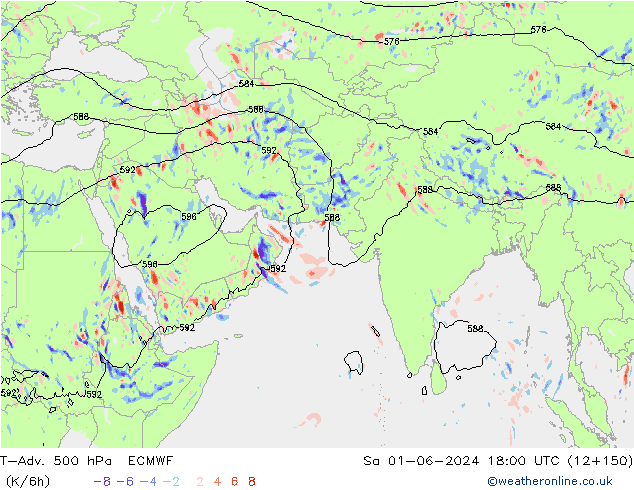 T-Adv. 500 hPa ECMWF Sáb 01.06.2024 18 UTC
