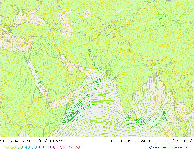 Rüzgar 10m ECMWF Cu 31.05.2024 18 UTC