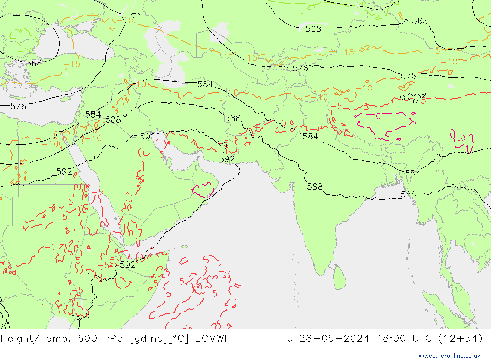 Z500/Rain (+SLP)/Z850 ECMWF mar 28.05.2024 18 UTC