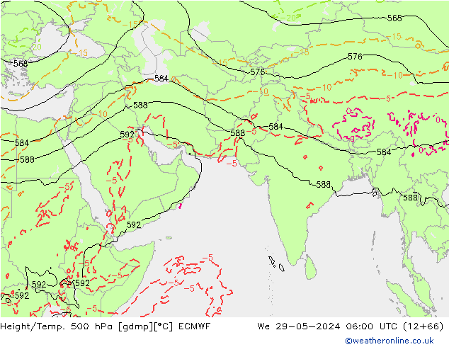 Z500/Rain (+SLP)/Z850 ECMWF We 29.05.2024 06 UTC