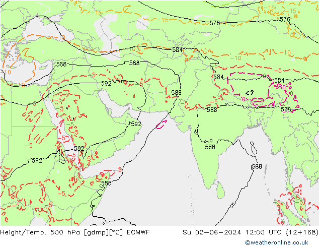 Z500/Rain (+SLP)/Z850 ECMWF ��� 02.06.2024 12 UTC