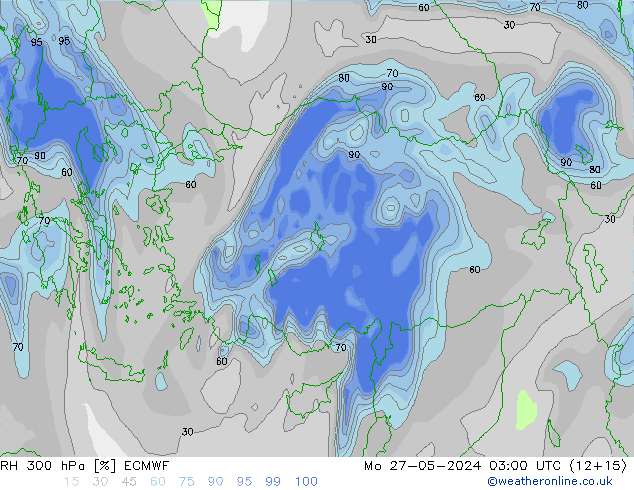 RH 300 hPa ECMWF Po 27.05.2024 03 UTC