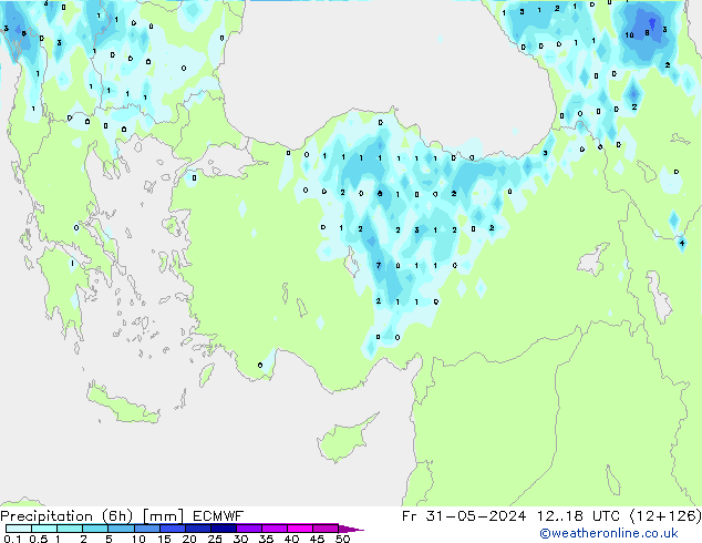 Yağış (6h) ECMWF Cu 31.05.2024 18 UTC