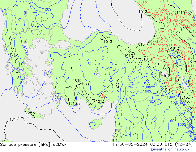 Surface pressure ECMWF Th 30.05.2024 00 UTC